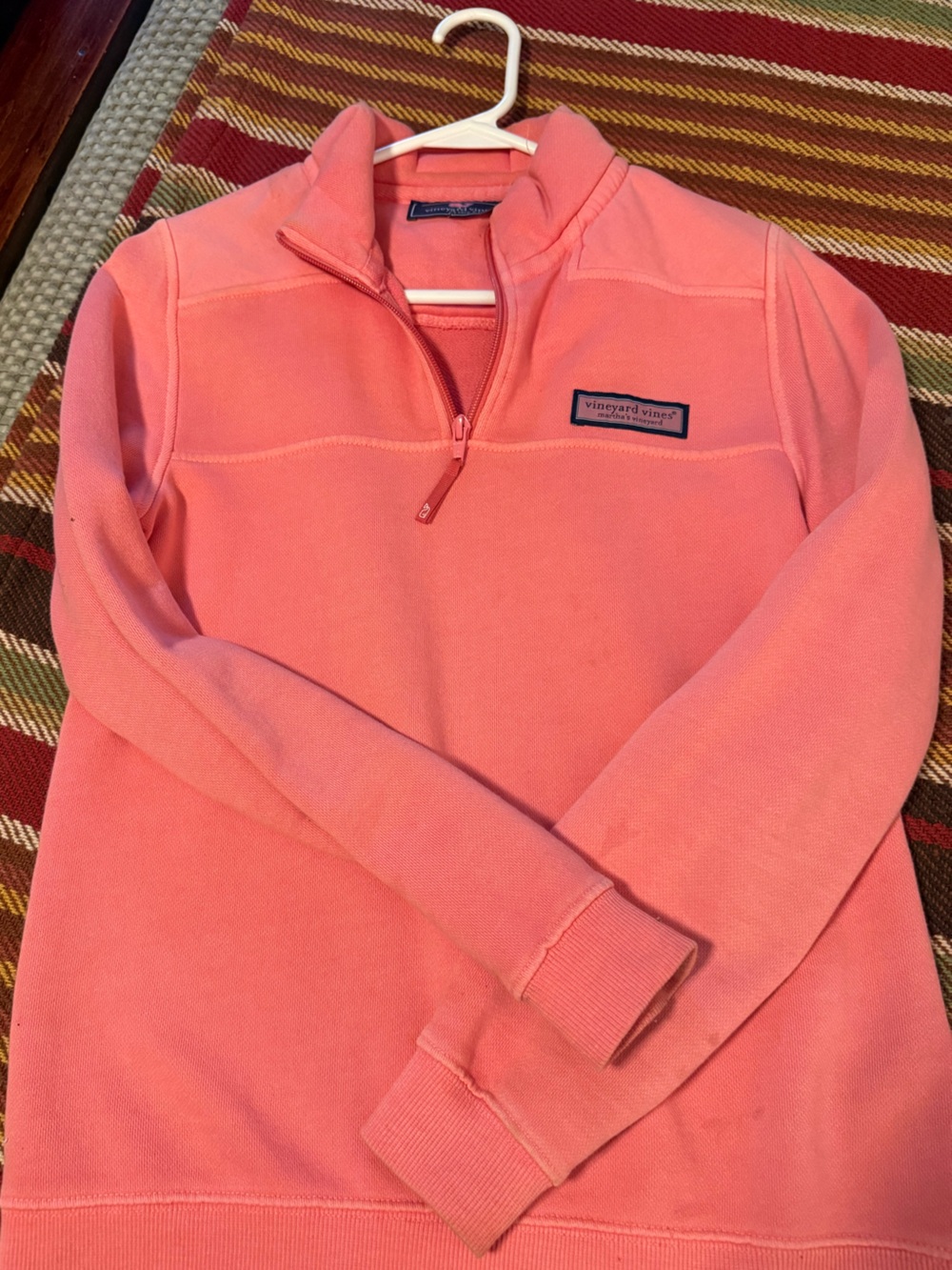 Vineyard Vines Women's Coral Quarter-Zip Sweatshirt